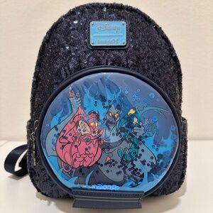 RARE! DISNEY LOUNGEFLY VILLIAN SNOW GLOBE HADES MINI BACKPACK